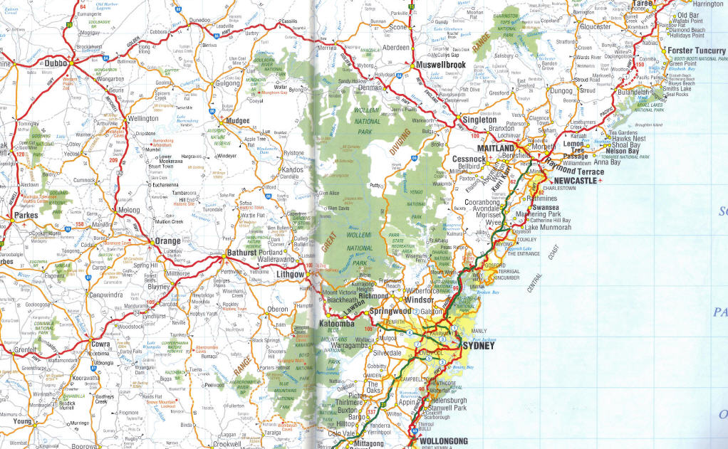NSW zentral kuste karte